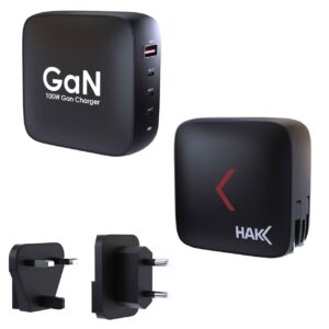 100W travel adapter 3 USB C & 1 USB A ports