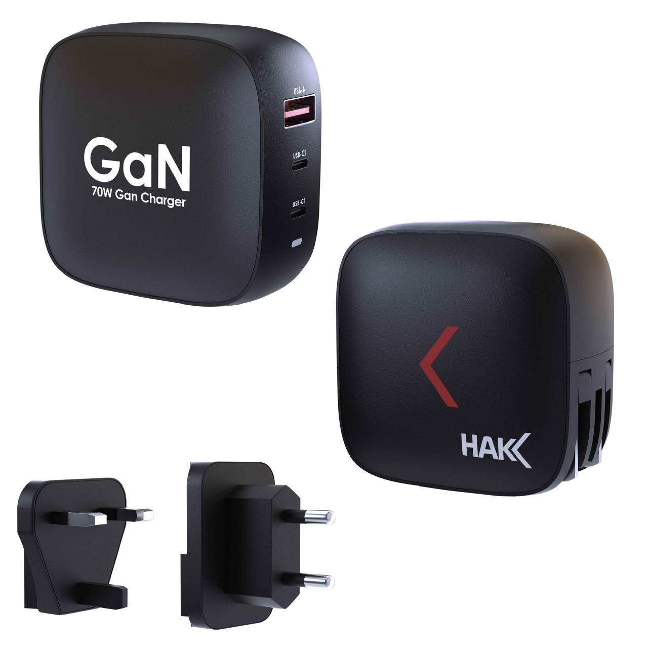70W USB C Charger, 736 GaN II Charger, 3-Port Fast Compact Wall Charger